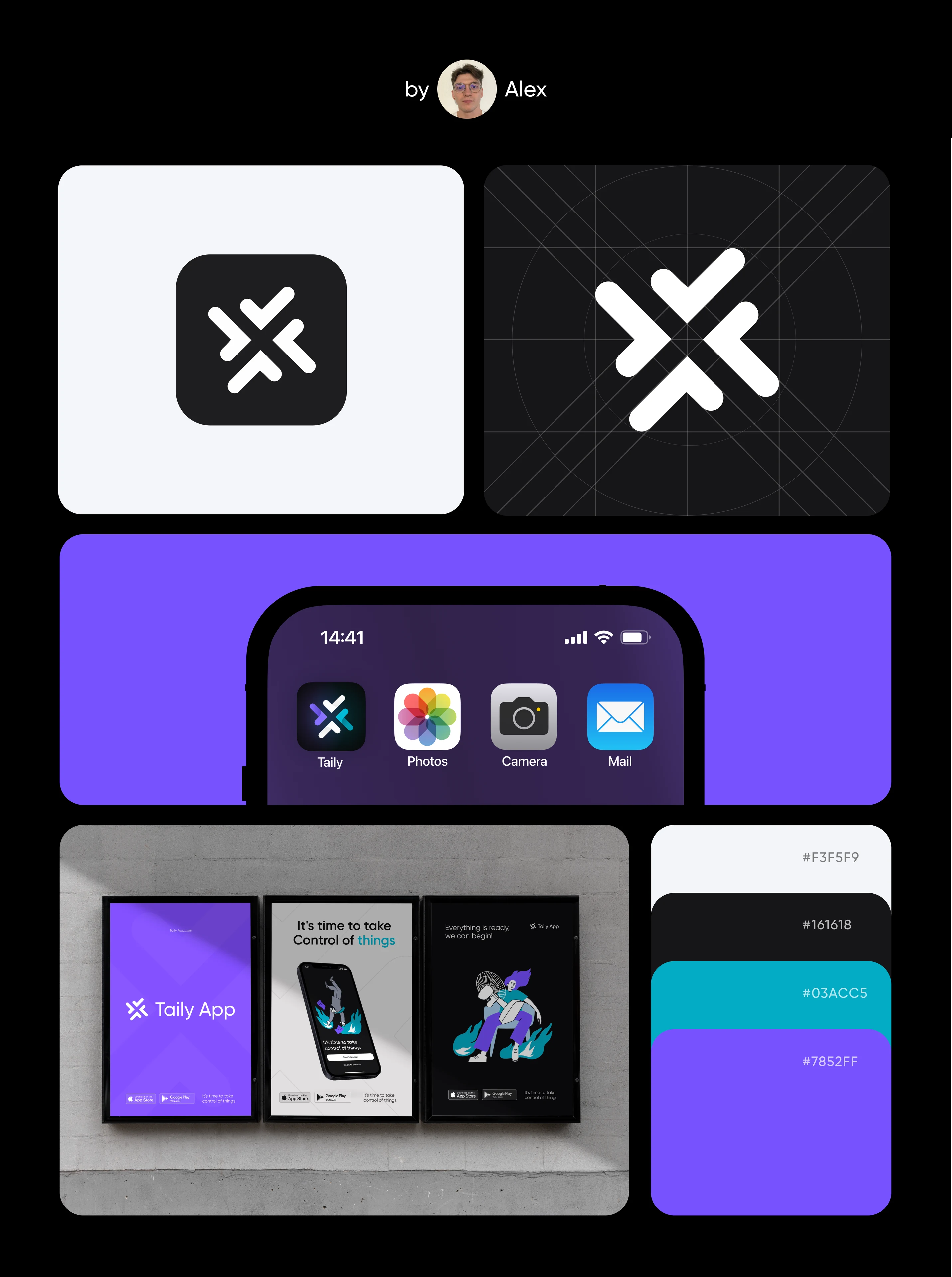 Taily App logo, app icon and color palette