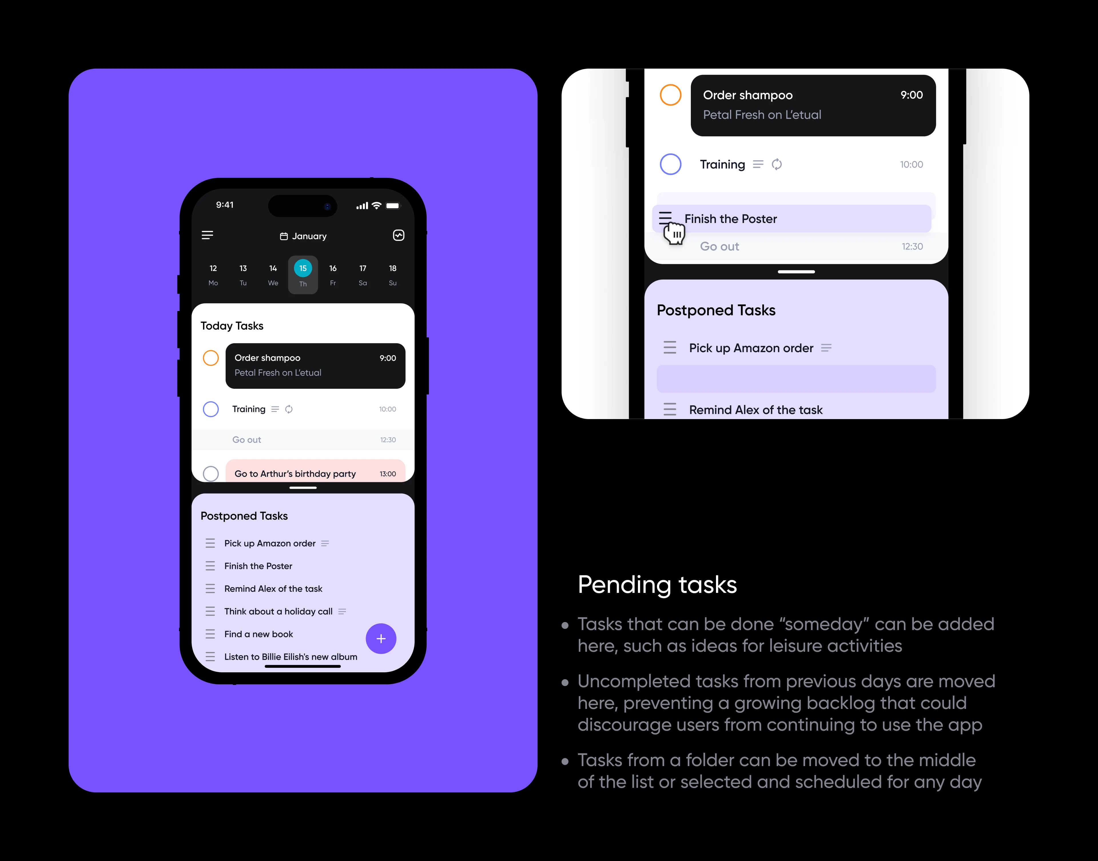 Pending tasks