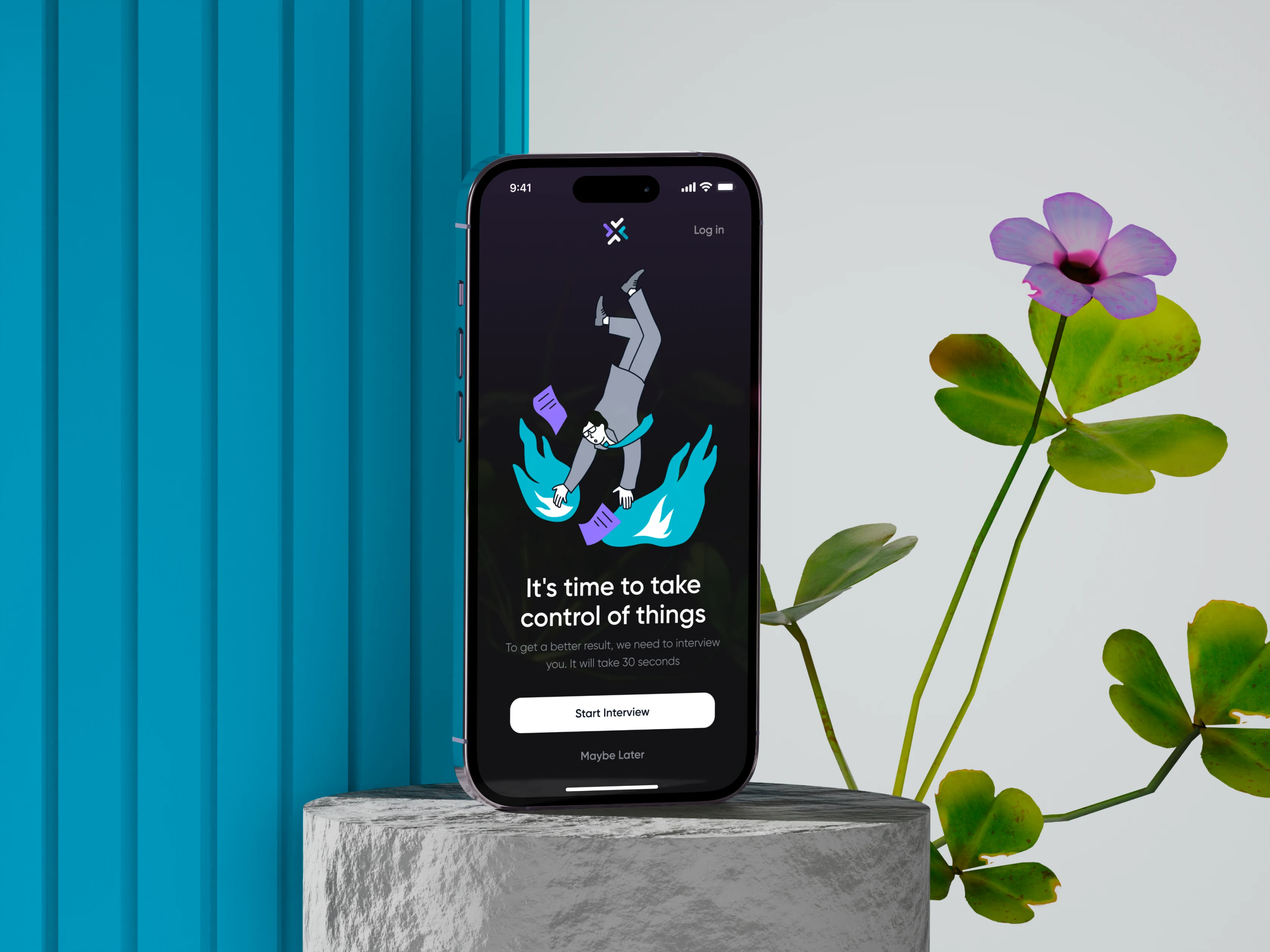 Taily App onboarding screen on a phone