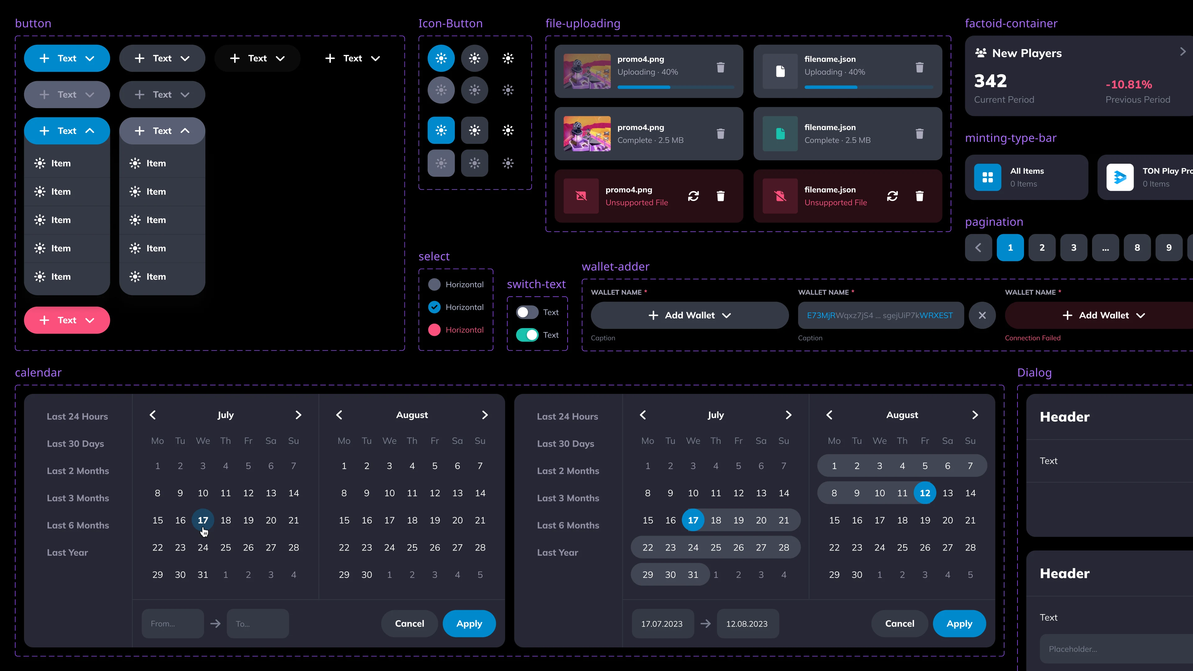 TON Play design system components