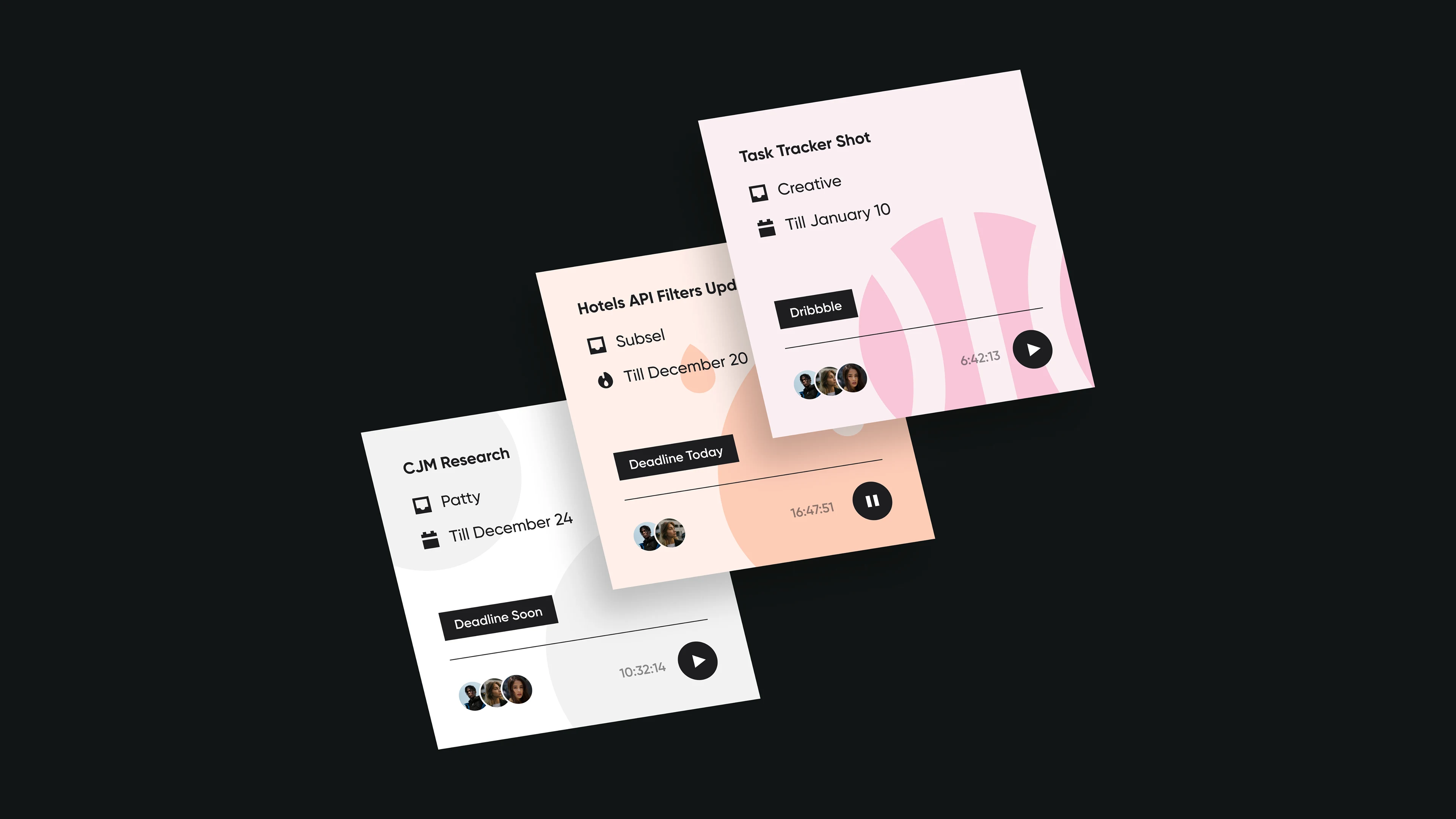 Task tracker cards concept